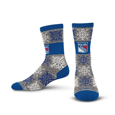 (For Bare Feet Big Snowflakes Crew Socks - New York Rangers - Adult)