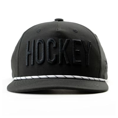  (Chalk Talk Sports Hockey Rope Snapback Hat - Blackout - Youth)
