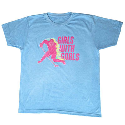  (Chalk Talk Sports Hockey Tee Shirt - Girls With Goals - Girls)