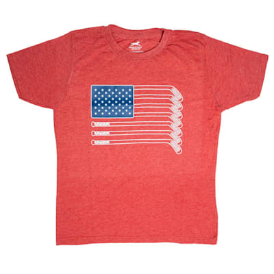  (Chalk Talk Sports Hockey Tee Shirt - USA Flag - Youth)