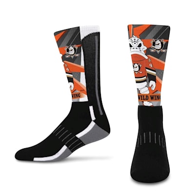  (For Bare Feet Mascot Retro Vibes Socks - Anaheim Ducks - Youth)