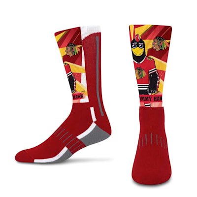  (For Bare Feet Mascot Retro Vibes Socks - Chicago Blackhawks - Youth)