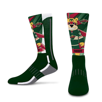  (For Bare Feet Mascot Retro Vibes Socks - Minnesota Wild - Youth)