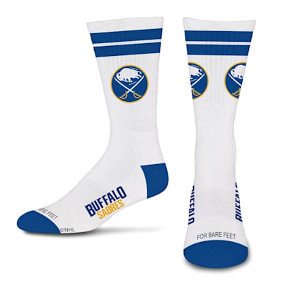  (For Bare Feet White Stripes Socks - Buffalo Sabres - Adult)
