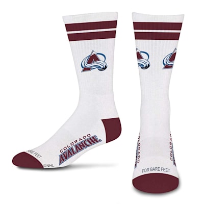  (For Bare Feet White Stripes Socks - Colorado Avalanche - Adult)