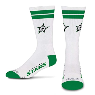  (For Bare Feet White Stripes Socks - Dallas Stars - Adult)