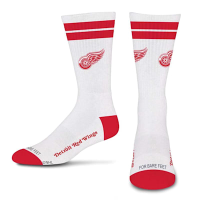  (For Bare Feet White Stripes Socks - Detroit Red Wings - Adult)