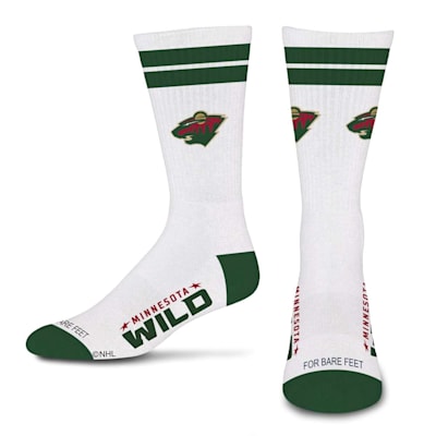  (For Bare Feet White Stripes Socks - Minnesota Wild - Adult)