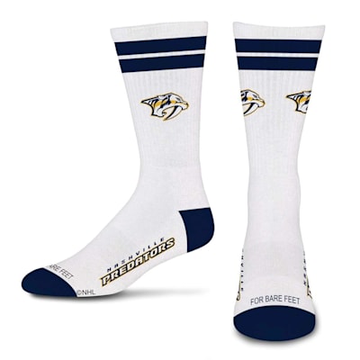  (For Bare Feet White Stripes Socks - Nashville Predators - Adult)