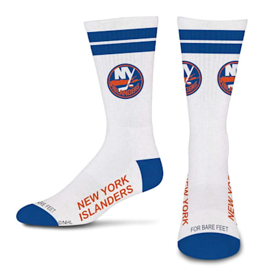  (For Bare Feet White Stripes Socks - New York Islanders - Adult)