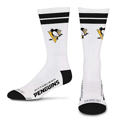  (For Bare Feet White Stripes Socks - Pittsburgh Penguins - Adult)