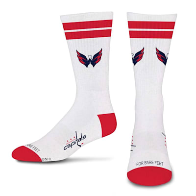  (For Bare Feet White Stripes Socks - Washington Capitals - Adult)