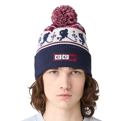  (CCM Merry Stickmas Pom Knit Hat - Adult)