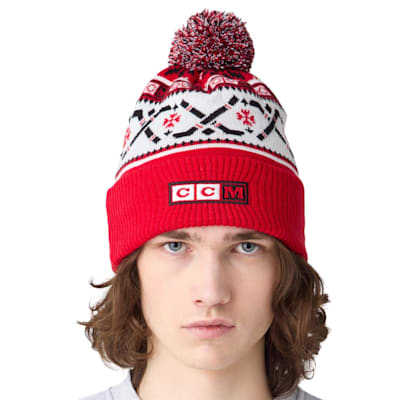  (CCM Merry Stickmas Pom Knit Hat - Adult)