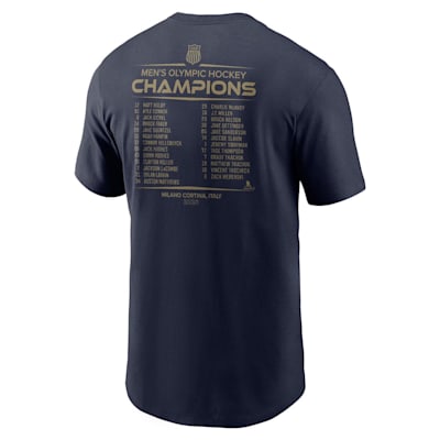  (Nike USA Hockey Olympic Gold Tee Shirt - Roster - Adult)