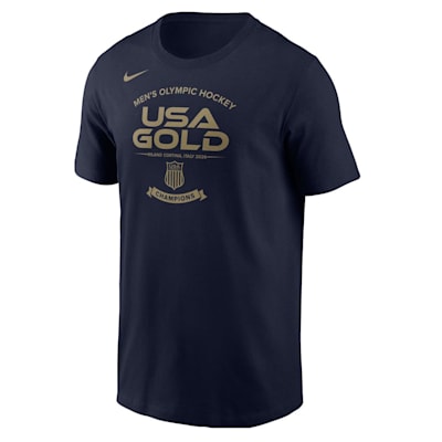  (Nike USA Hockey Olympic Gold Tee Shirt - Roster - Adult)