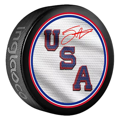  (Fanatics Autographed 2026 Winter Olympics Hockey Puck - Jack Eichel)