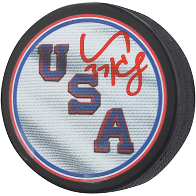  (Fanatics Connor Hellebuyck USA Autographed Winter Olympic Hockey Puck)