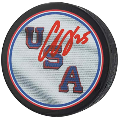  (Fanatics Autographed 2026 Winter Olympics Hockey Puck - Charlie McAvoy)