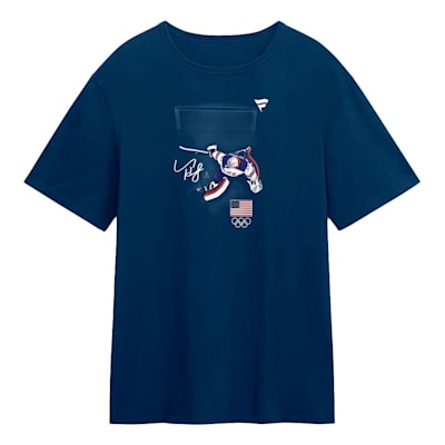  (Fanatics USA Hockey Gold Medal Moment Tee - Hellebuyck - Adult)