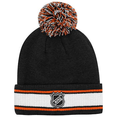  (Outerstuff Cuffed Stripe Pom Knit Hat - Anaheim Ducks - Youth)