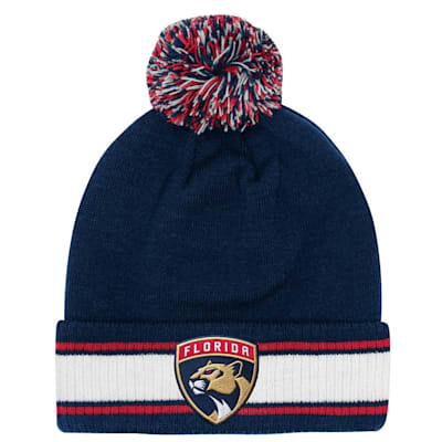  (Outerstuff Cuffed Stripe Pom Knit Hat - Florida Panthers - Youth)