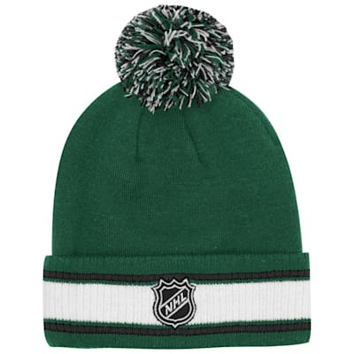  (Outerstuff Cuffed Stripe Pom Knit Hat - Minnesota Wild - Youth)