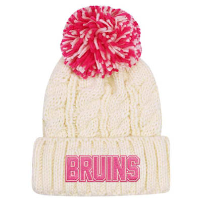  (Outerstuff Cuffed Knit Pom Hat - Boston Bruins - Girls)