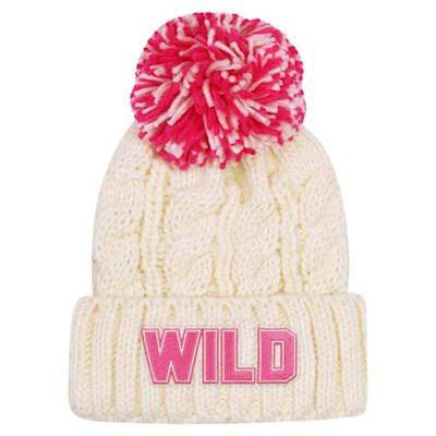  (Outerstuff Cuffed Knit Pom Hat - Minnesota Wild - Girls)