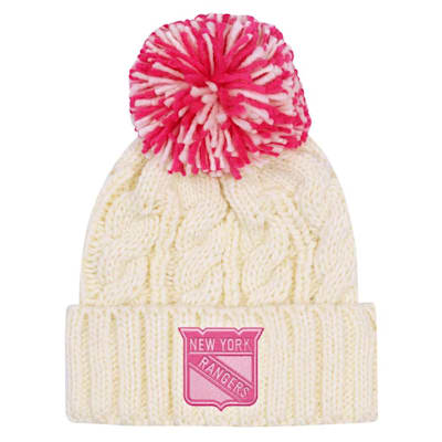  (Outerstuff Cuffed Knit Pom Hat - New York Rangers - Girls)