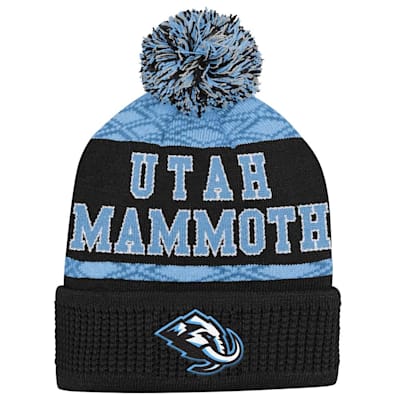  (Outerstuff Puck Pattern Pom Beanie - Utah Mammoth - Youth)