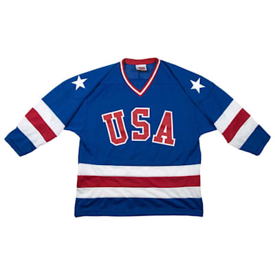 Custom Hockey Jerseys with A Team USA Twill Crest Adult Medium / (Number on Back and Sleeves) / Blue