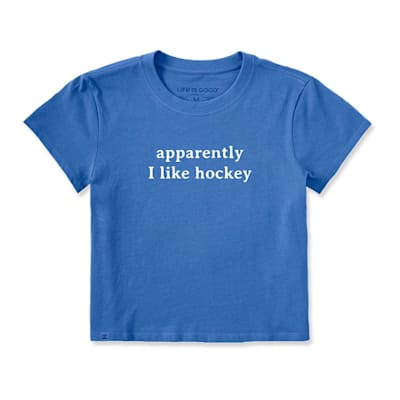  (Life Is Good Apparently I Like Hockey Tee - Womens)