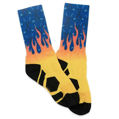  (Chalk Talk Sports Hockey Graphic Mid-Calf Fired Up Socks - Youth)