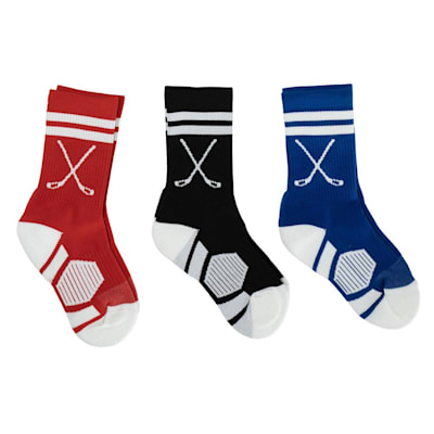  (Chalk Talk Sports Hockey Woven Mid-Calf Socks - 3 Pack - Youth)