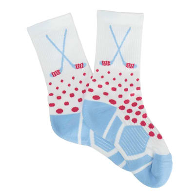  (Chalk Talk Sports Hockey Woven Mid-Calf Socks - Sundae - Girls)