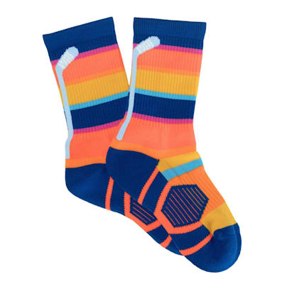  (Chalk Talk Sports Hockey Woven Mid-Calf Socks - Sunset - Girls)