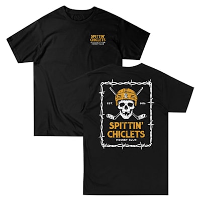  (Barstool Sports Spittin' Chiclets Hockey Club Skull Tee Shirt - Adult)