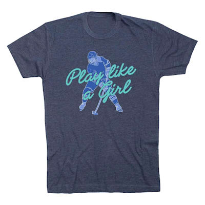  (Chalk Talk Sports Play Like a Girl Hockey Tee Shirt - Youth)
