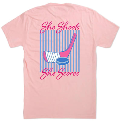  (Chalk Talk Sports She Shoots She Scores Tee Shirt - Youth)