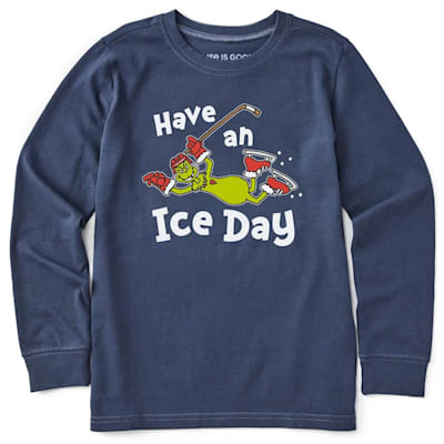  (Life Is Good Have an Ice Day Grinch Long Sleeve Tee Shirt - Youth)