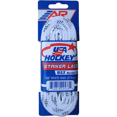 White (A&R USA Hockey Waxed Laces)