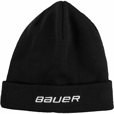 Black (Bauer Cuffed Rib Knit Toque Winter Hat - Adult)
