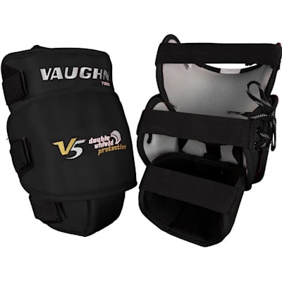 Black (Vaughn 7990 Goalie Knee & Thigh Guards - Senior)