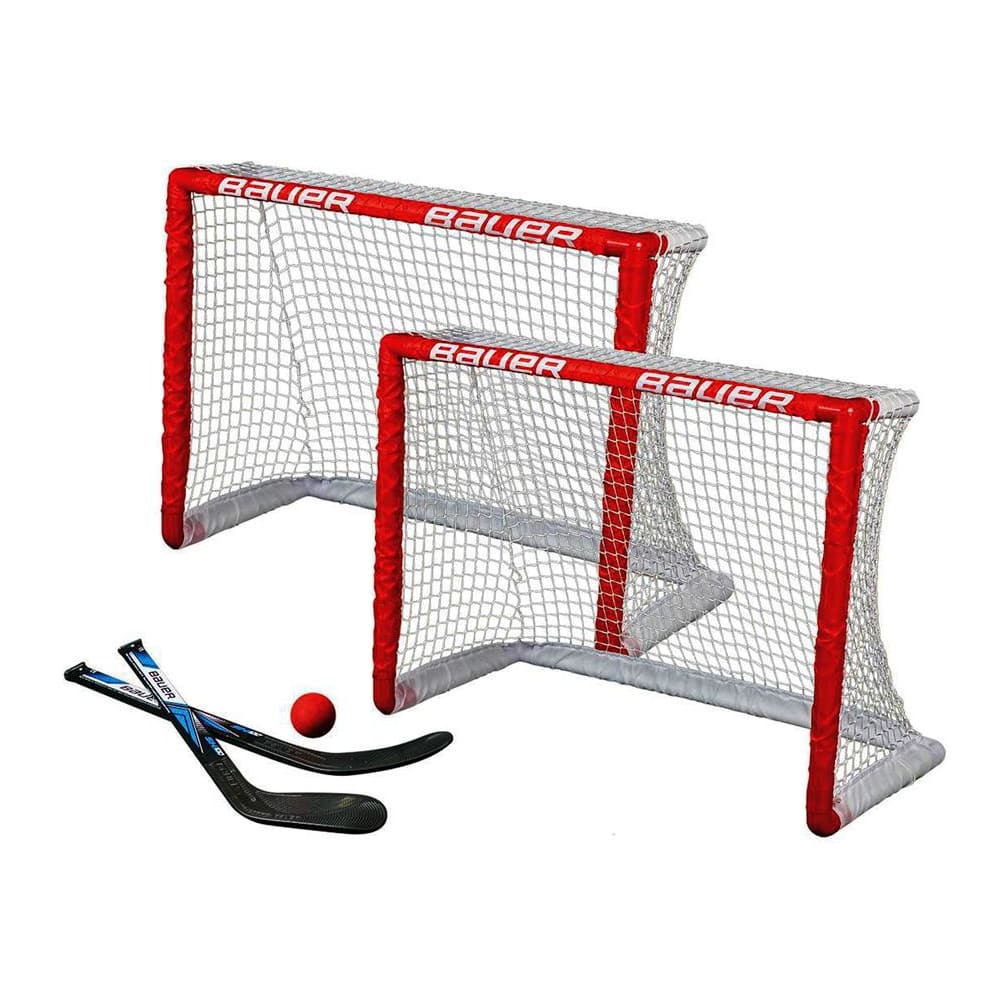 Bauer Knee Hockey Goal Set W 2 Goals 2 Sticks Ball Pure