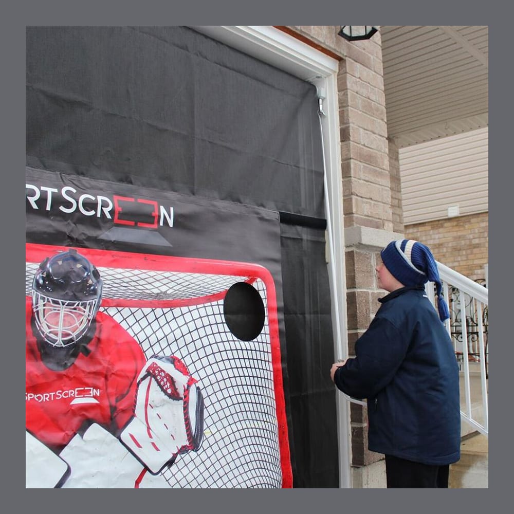 The Sportscreen 10ft Manual Screen W Target Pure Hockey Equipment