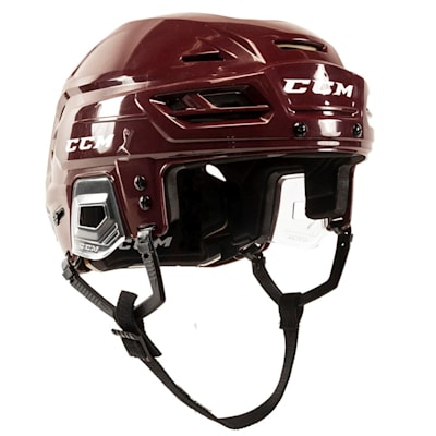 maroon hockey helmet