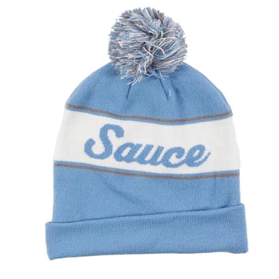light blue knit hat