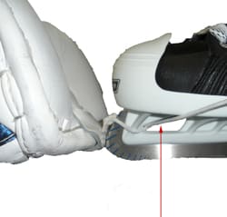 how to fit a hockey goalie leg pad to skates