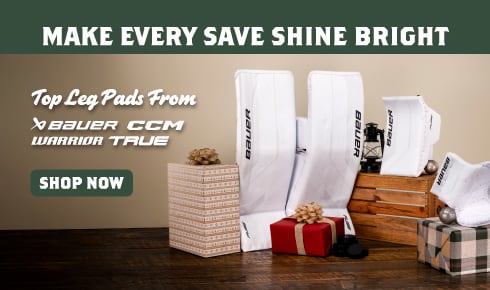 Make every save shine bright with to leg pads from Bauer, CCM, True, and Warrior